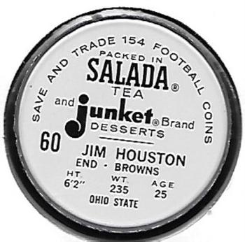 1962 Salada Coins #60 Jim Houston Back