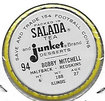 1962 Salada Coins #94 Bobby Mitchell Back