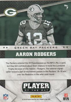 2016 Panini Player of the Day #7 Aaron Rodgers Back