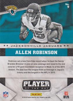2016 Panini Player of the Day #9 Allen Robinson Back