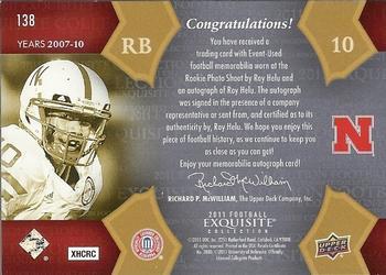 2011 Upper Deck Exquisite Collection - Rookie Signature Patch Tier 2 #138 Roy Helu Back
