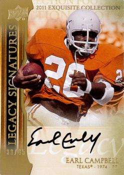 2011 Upper Deck Exquisite Collection - Legacy Signatures #L-EC Earl Campbell Front