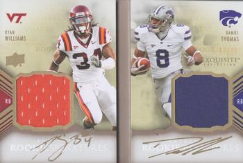 2011 Upper Deck Exquisite Collection - Rookie Bookmarks #RBM-WT Ryan Williams / Daniel Thomas Front