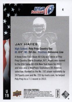 2014 Upper Deck USA Football #4 Jay Hayes Back