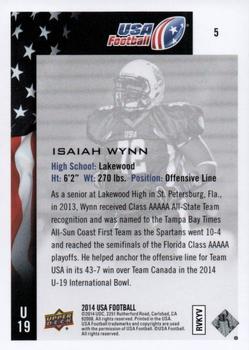 2014 Upper Deck USA Football #5 Isaiah Wynn Back