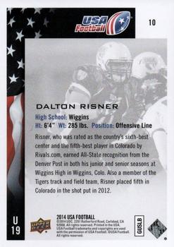 2014 Upper Deck USA Football #10 Dalton Risner Back