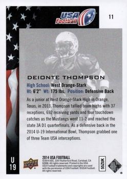 2014 Upper Deck USA Football #11 Deionte Thompson Back