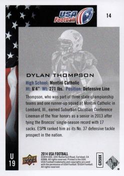 2014 Upper Deck USA Football #14 Dylan Thompson Back
