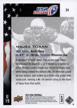 2014 Upper Deck USA Football #24 Najee Toran Back