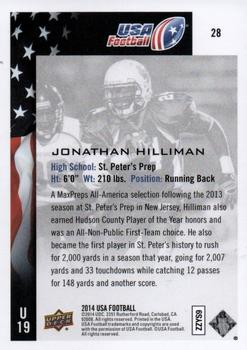 2014 Upper Deck USA Football #28 Jonathan Hillman Back
