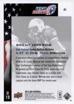 2014 Upper Deck USA Football #41 Brent Morrow Back