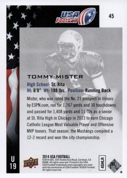 2014 Upper Deck USA Football #45 Tommy Mister Back
