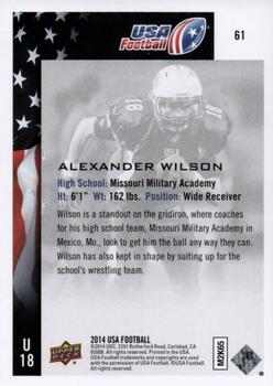 2014 Upper Deck USA Football #61 Alexander Wilson Back