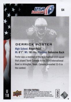 2014 Upper Deck USA Football #64 Derrick Porter Back