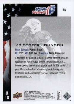 2014 Upper Deck USA Football #66 Kristofer Johnson Back