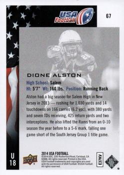 2014 Upper Deck USA Football #67 Dione Alston Back