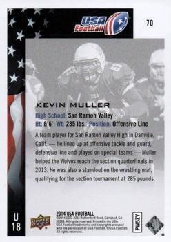 2014 Upper Deck USA Football #70 Kevin Muller Back