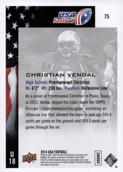 2014 Upper Deck USA Football #75 Christian Vendal Back