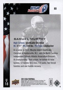 2014 Upper Deck USA Football #80 Samuel Murphy Back