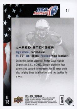 2014 Upper Deck USA Football #91 Jared Stenger Back