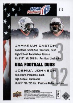 2014 Upper Deck USA Football #117 Jamarian Caston / Joshua Johnson Back