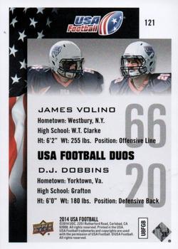 2014 Upper Deck USA Football #121 James Volino / D.J. Dobins Back