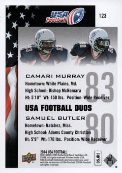 2014 Upper Deck USA Football #123 Camari Murray / Samuel Butler Back
