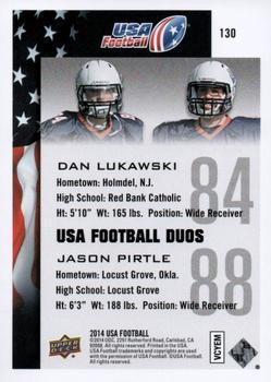 2014 Upper Deck USA Football #130 Dan Lukawski / Jason Pirtle Back