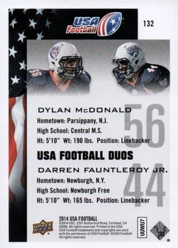 2014 Upper Deck USA Football #132 Dylan McDonald / Darren Fauntleroy Jr. Back