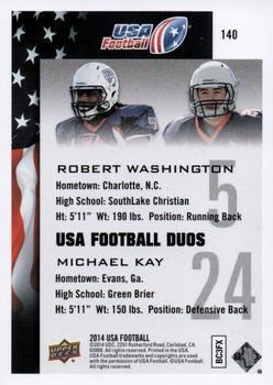 2014 Upper Deck USA Football #140 Robert Washington / Michael Kay Back