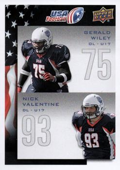 2014 Upper Deck USA Football #141 Gerald Wiley / Nick Valentine Front