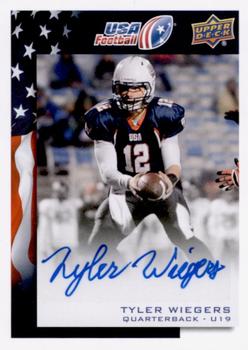 2014 Upper Deck USA Football - Autograph #1 Tyler Wiegers Front