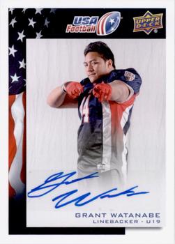 2014 Upper Deck USA Football - Autograph #26 Grant Watanabe Front