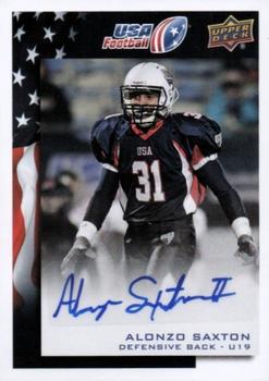 2014 Upper Deck USA Football - Autograph #37 Alonzo Saxton Front