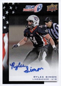2014 Upper Deck USA Football - Autograph #86 Rylee Simon Front