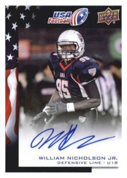2014 Upper Deck USA Football - Autograph #87 William Nicholson Jr. Front