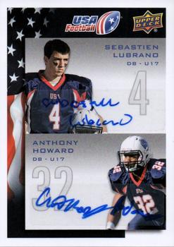 2014 Upper Deck USA Football - Autograph #103 Anthony Howard / Sebastien Lubrano Front