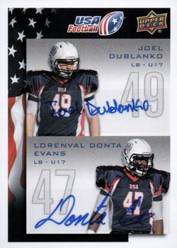 2014 Upper Deck USA Football - Autograph #112 Joel Dublanko / Lorenval Donta Evans Front
