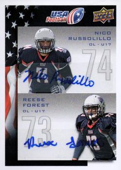 2014 Upper Deck USA Football - Autograph #126 Nico Russolillo / Reese Forest Front