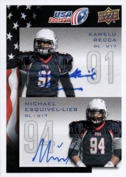 2014 Upper Deck USA Football - Autograph #134 Kawelu Recca / Michael Esquivel-Lieb Front