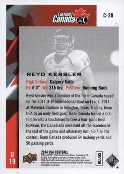 2014 Upper Deck USA Football - Team Canada #C-20 Reyd Kessler Back