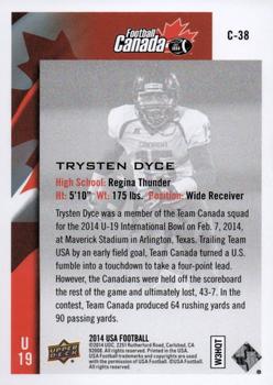 2014 Upper Deck USA Football - Team Canada #C-38 Trysten Dyce Back