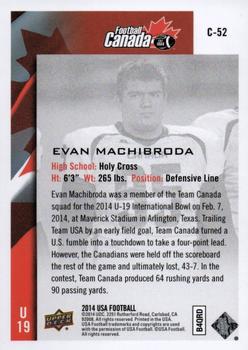 2014 Upper Deck USA Football - Team Canada #C-52 Evan Machibroda Back
