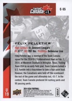 2014 Upper Deck USA Football - Team Canada #C-55 Felix Pelletier Back