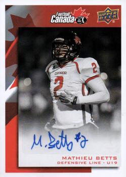 2014 Upper Deck USA Football - Team Canada Autograph #C-46 Mathieu Betts Front