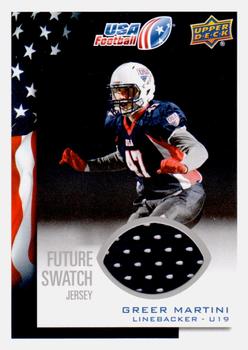 2014 Upper Deck USA Football - Future Swatch #8 Greer Martini Front