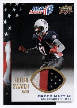 2014 Upper Deck USA Football - Future Swatch Patch #8 Greer Martini Front