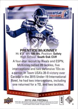 2015 Upper Deck USA Football #1 Prentice McKinney Back