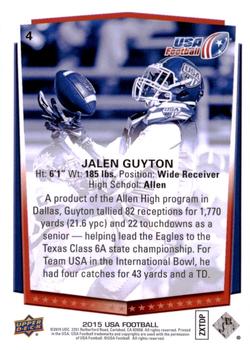 2015 Upper Deck USA Football #4 Jalen Guyton Back