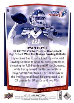 2015 Upper Deck USA Football #5 Ryan Boyle Back